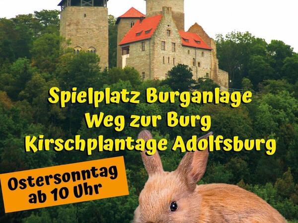 Plakat zum Ostereierpfad am Normannstein